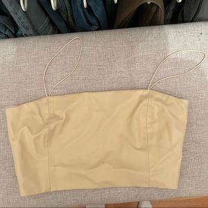 Zara Faux Leather Cropped Top